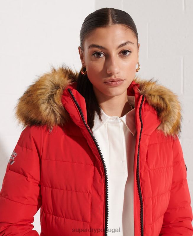 casaco alto ártico mulheres vermelho roupas Superdry 2208H3648