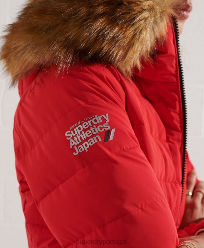 casaco alto ártico mulheres vermelho roupas Superdry 2208H3648