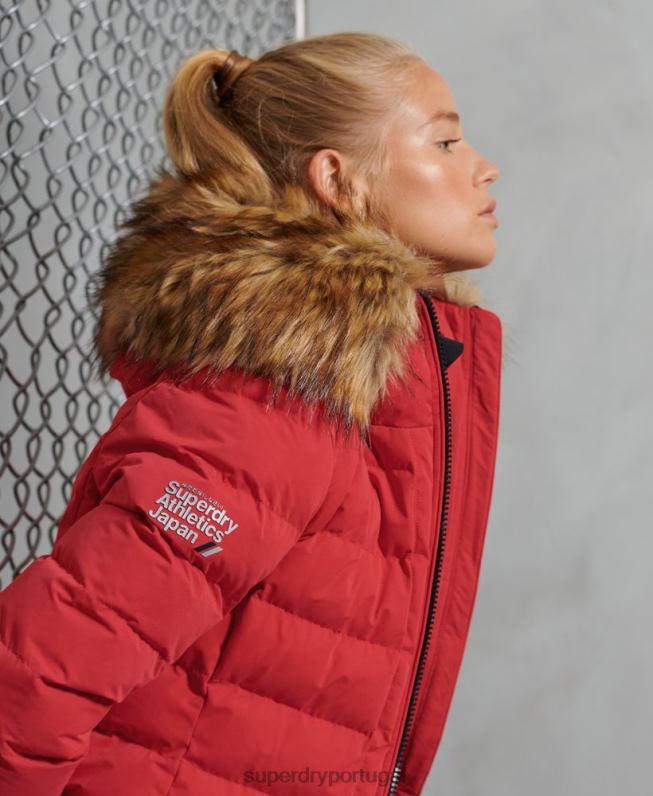 casaco alto ártico mulheres vermelho roupas Superdry 2208H5714