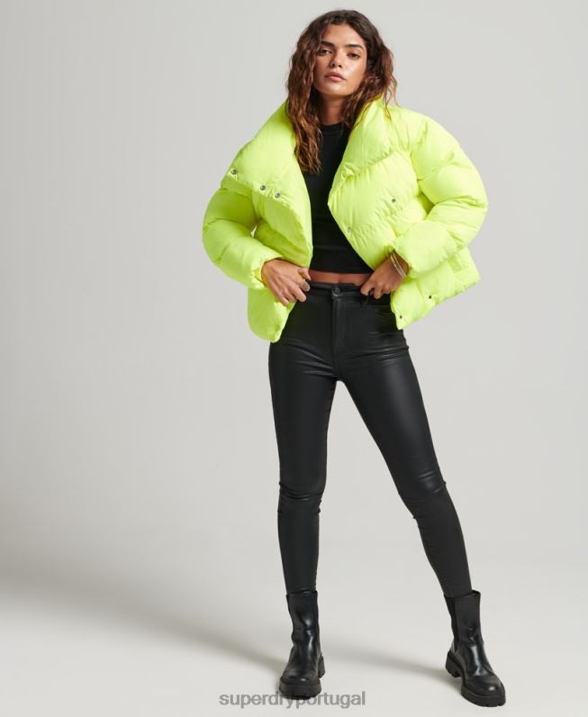 casaco curto mulheres verde roupas Superdry 2208H5498