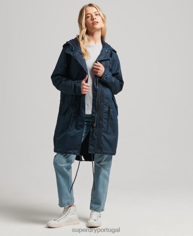 casaco de campo mulheres marinha roupas Superdry 2208H3545