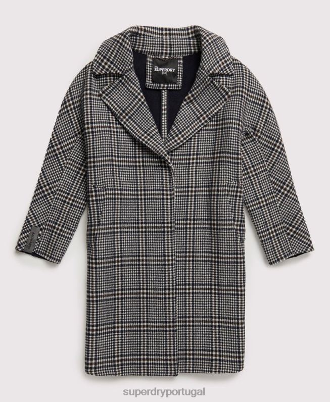 casaco de lã koben mulheres preto roupas Superdry 2208H3858