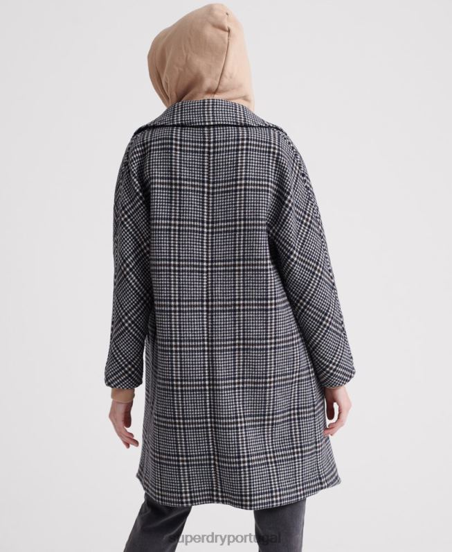 casaco de lã koben mulheres preto roupas Superdry 2208H3858