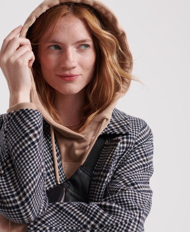 casaco de lã koben mulheres preto roupas Superdry 2208H3858