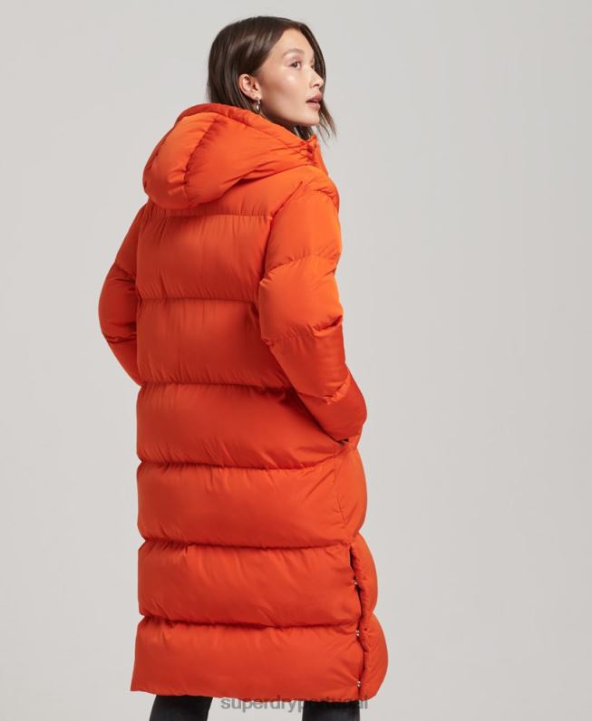 casaco de palangre com capuz mulheres laranja roupas Superdry 2208H3710