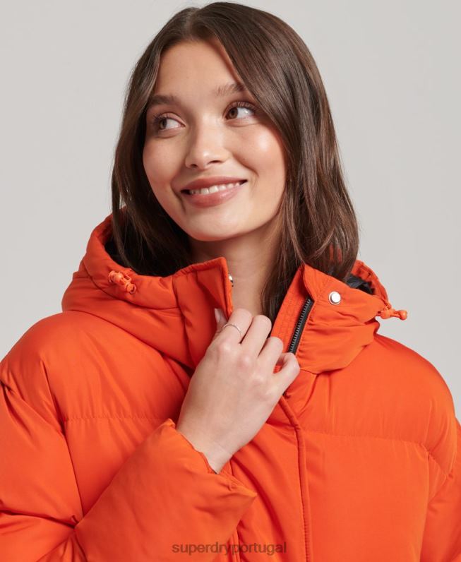 casaco de palangre com capuz mulheres laranja roupas Superdry 2208H3710
