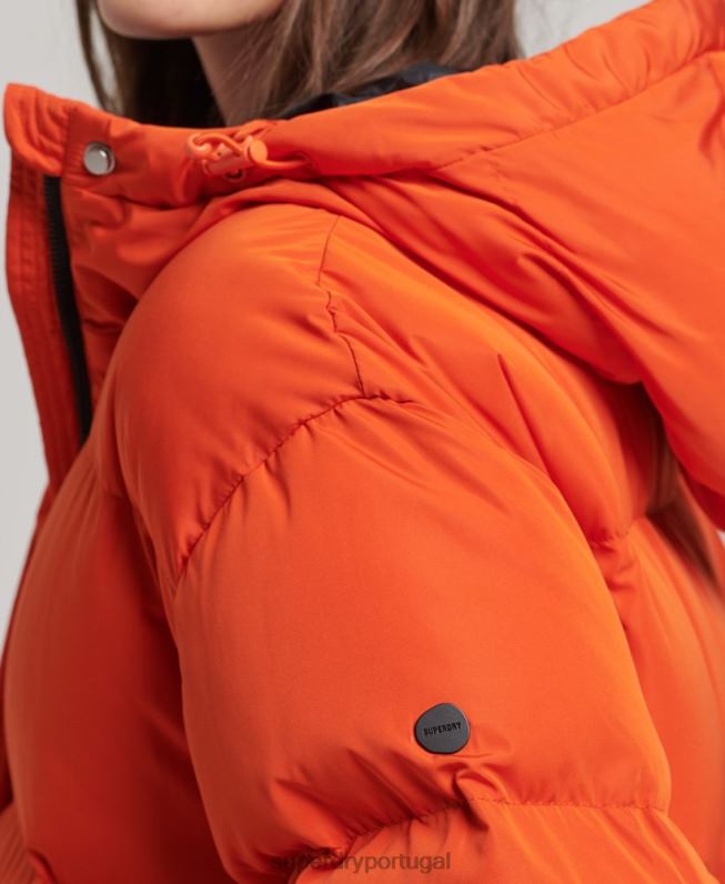 casaco de palangre com capuz mulheres laranja roupas Superdry 2208H3710