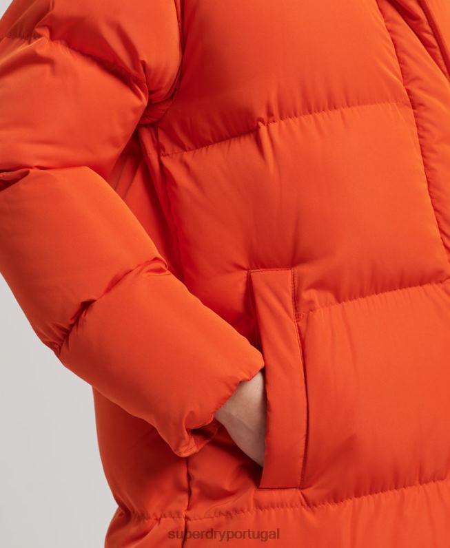 casaco de palangre com capuz mulheres laranja roupas Superdry 2208H3710