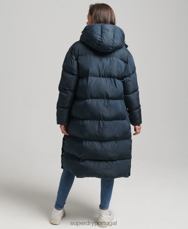 casaco de palangre com capuz mulheres marinha roupas Superdry 2208H3744