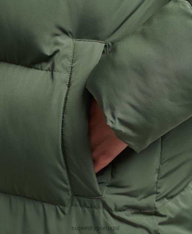 casaco de palangre com capuz mulheres verde roupas Superdry 2208H3709