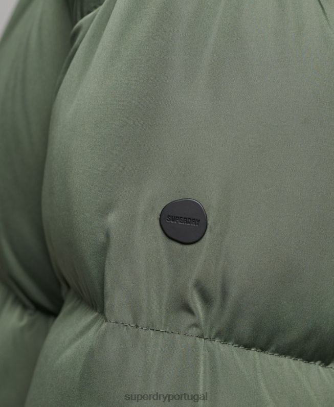 casaco de palangre com capuz mulheres verde roupas Superdry 2208H3709