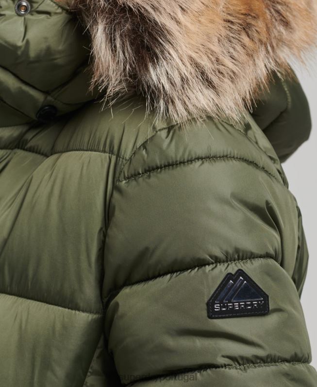 casaco de palangre fuji com capuz de montanha mulheres caqui roupas Superdry 2208H5671