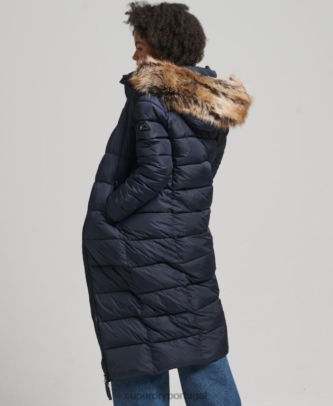 casaco de palangre fuji com capuz de montanha mulheres marinha roupas Superdry 2208H5651