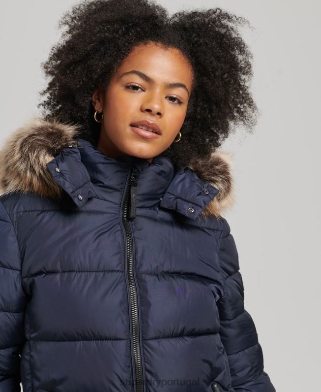 casaco de palangre fuji com capuz de montanha mulheres marinha roupas Superdry 2208H5651
