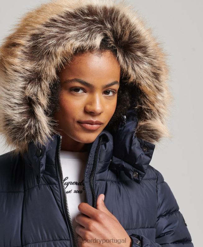 casaco de palangre fuji com capuz de montanha mulheres marinha roupas Superdry 2208H5651