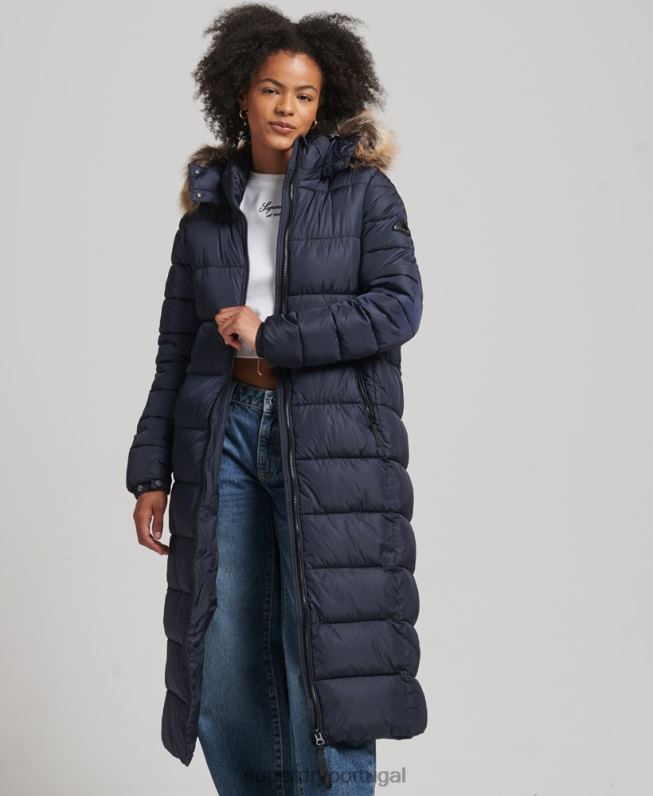 casaco de palangre fuji com capuz de montanha mulheres marinha roupas Superdry 2208H5651