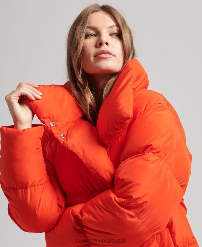 casaco de palangre mulheres laranja roupas Superdry 2208H3602