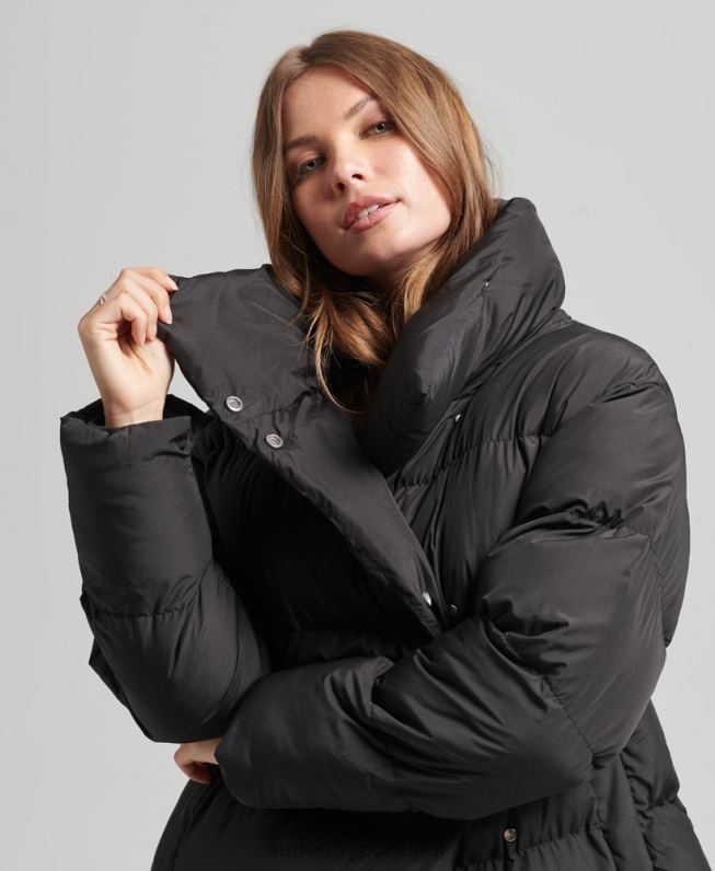 casaco de palangre mulheres preto roupas Superdry 2208H3582