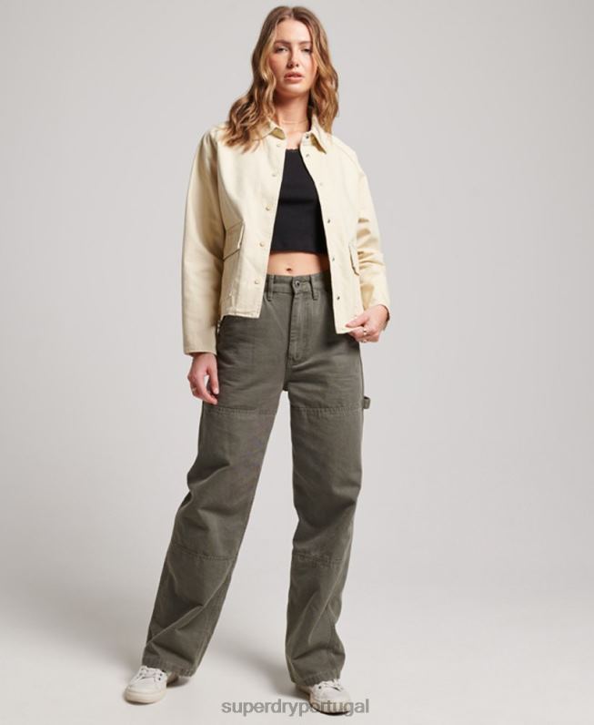 casaco de tarefa mulheres bege roupas Superdry 2208H5412