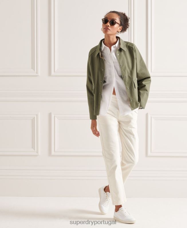 casaco de tarefa mulheres verde roupas Superdry 2208H5539
