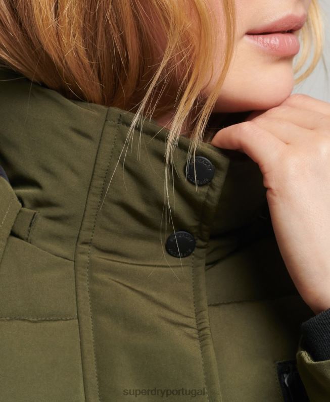casaco everest longline mulheres verde roupas Superdry 2208H5688