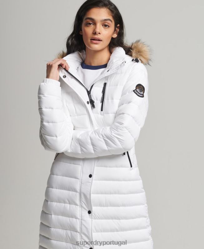 casaco fuji super palangre mulheres branco roupas Superdry 2208H3778