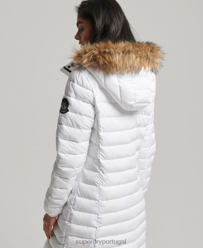 casaco fuji super palangre mulheres branco roupas Superdry 2208H3778
