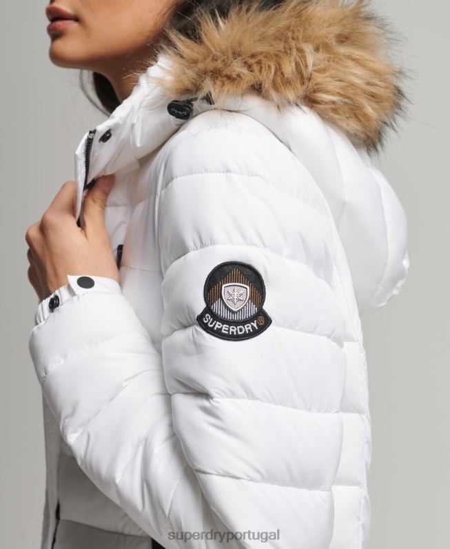 casaco fuji super palangre mulheres branco roupas Superdry 2208H3778