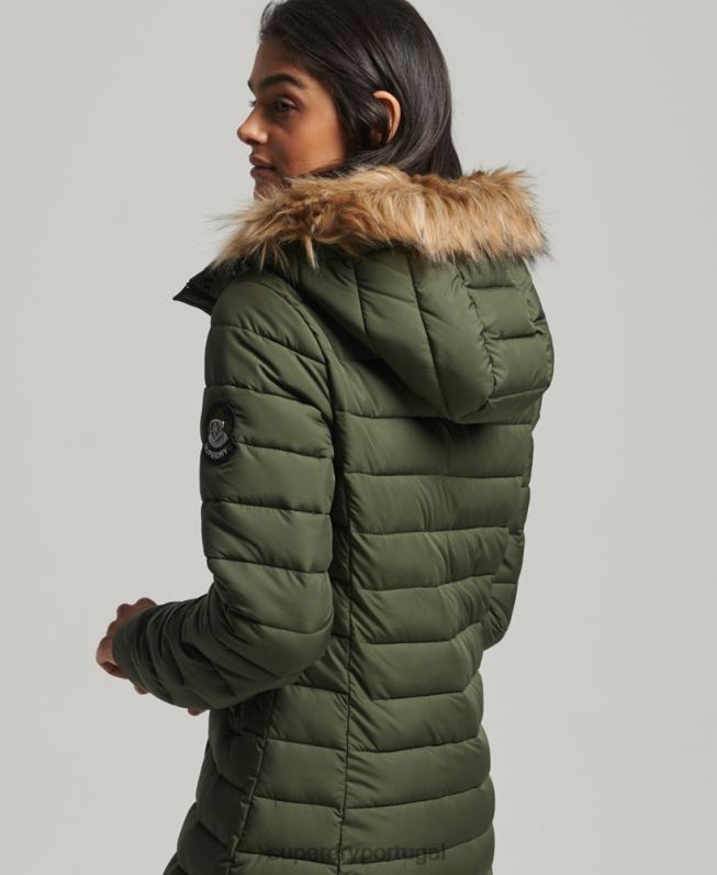 casaco fuji super palangre mulheres caqui roupas Superdry 2208H3649