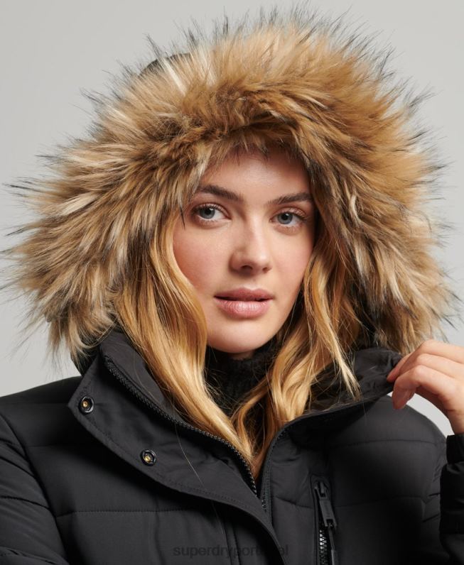 casaco fuji super palangre mulheres preto roupas Superdry 2208H3777