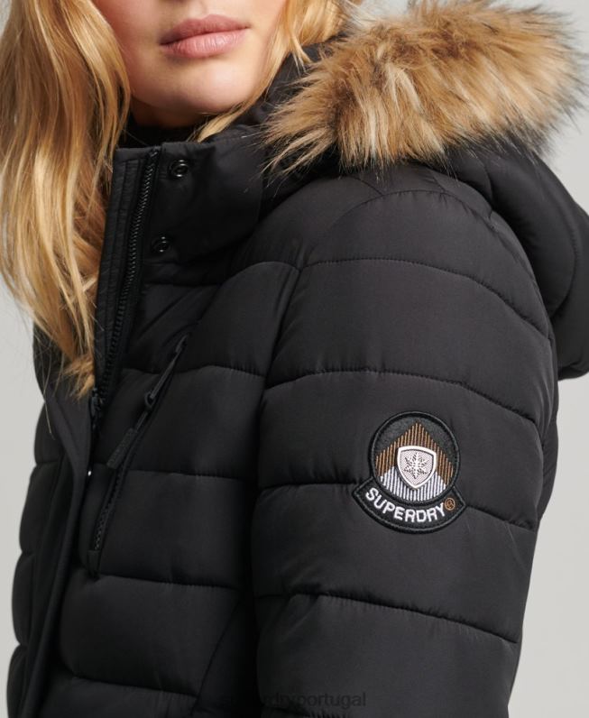 casaco fuji super palangre mulheres preto roupas Superdry 2208H3777