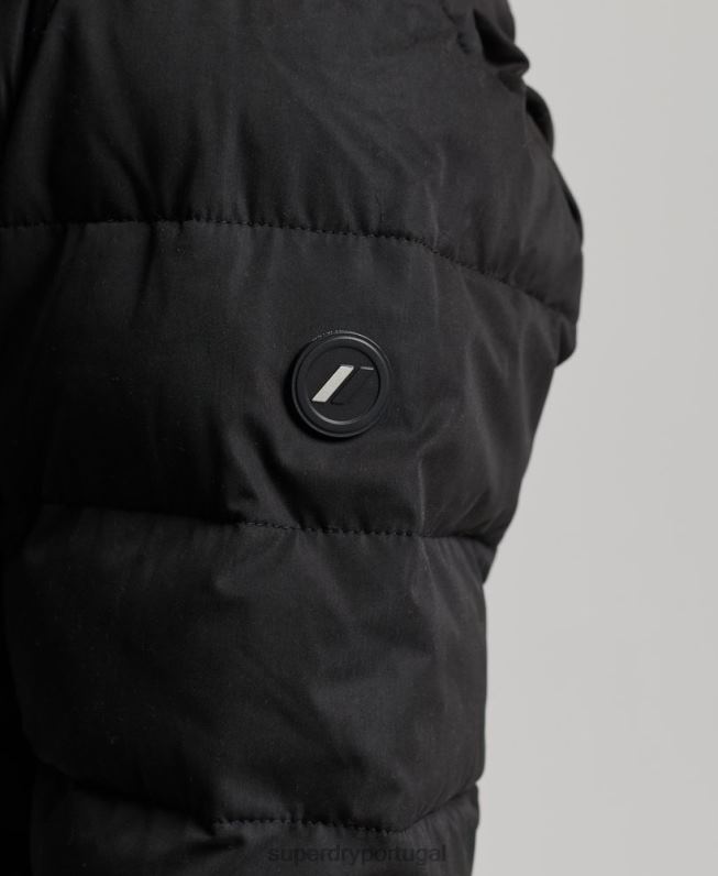 casaco longo ártico mulheres preto roupas Superdry 2208H5638