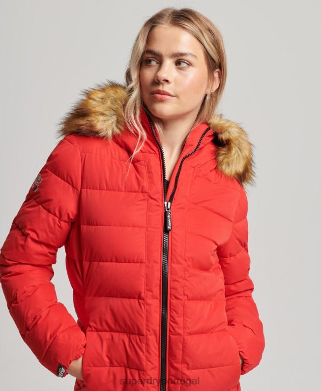 casaco longo ártico mulheres vermelho roupas Superdry 2208H5591