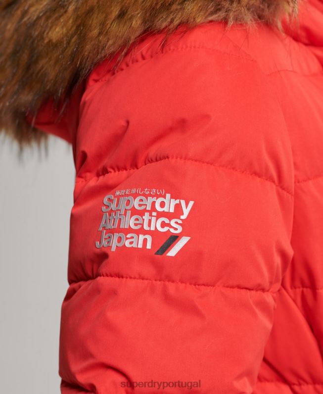 casaco longo ártico mulheres vermelho roupas Superdry 2208H5591