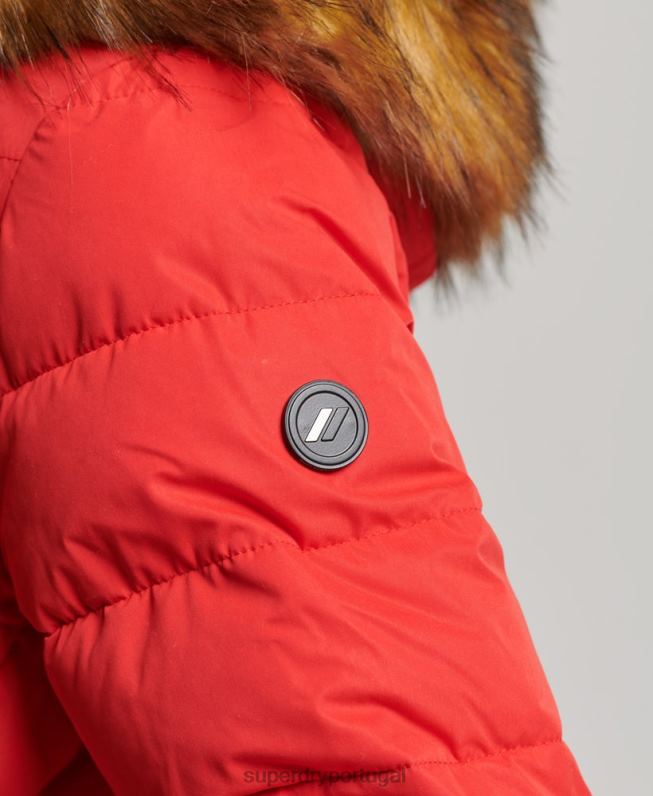 casaco longo ártico mulheres vermelho roupas Superdry 2208H5591