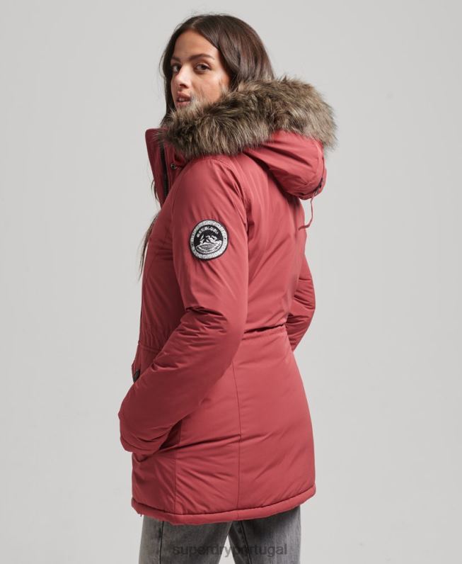 casaco parka ashley everest mulheres vermelho roupas Superdry 2208H5466
