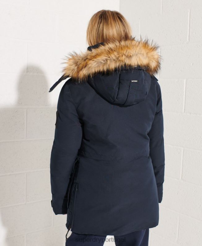 casaco parka code everest mulheres marinha roupas Superdry 2208H5590