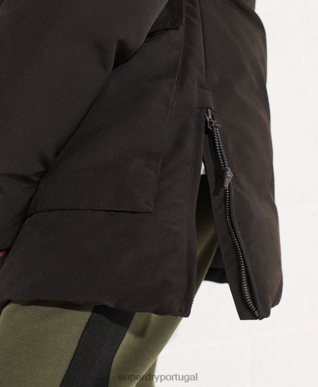casaco parka code everest mulheres preto roupas Superdry 2208H5537