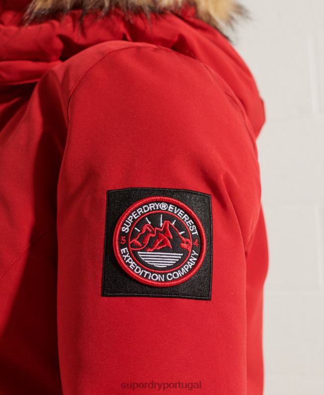 casaco parka code everest mulheres vermelho roupas Superdry 2208H5589