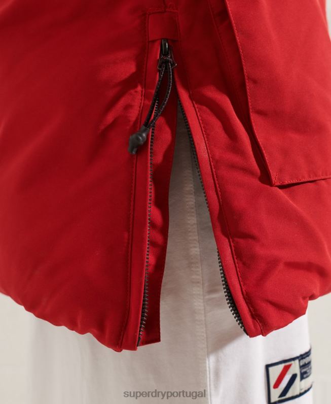 casaco parka code everest mulheres vermelho roupas Superdry 2208H5589