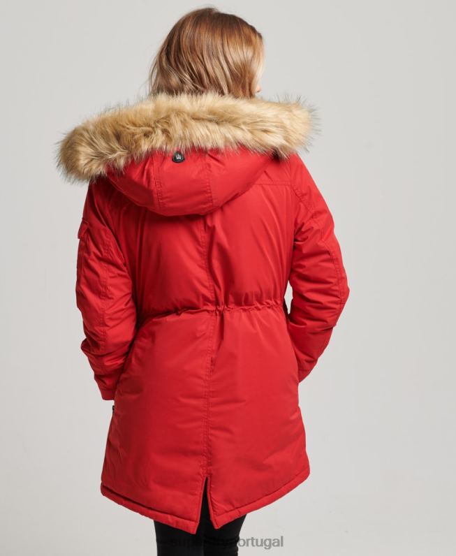 casaco parka de microfibra nadare mulheres vermelho roupas Superdry 2208H5513