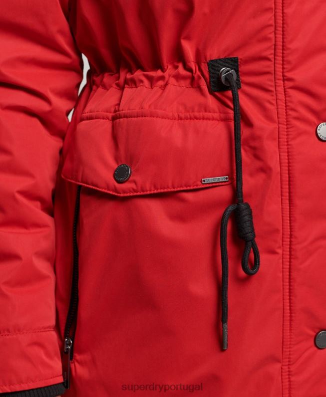 casaco parka de microfibra nadare mulheres vermelho roupas Superdry 2208H5513