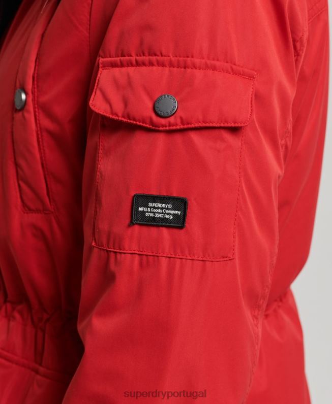 casaco parka de microfibra nadare mulheres vermelho roupas Superdry 2208H5513