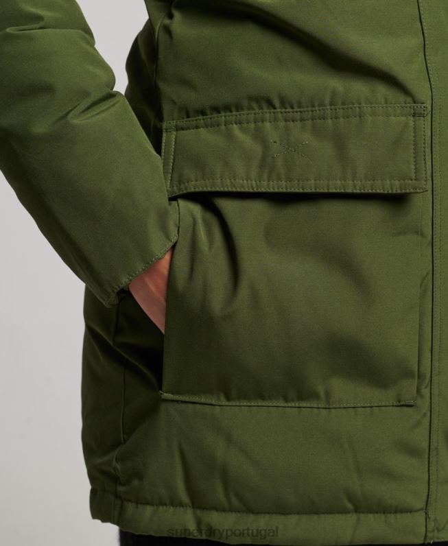 casaco parka de pele sintética com capuz mulheres verde roupas Superdry 2208H3775