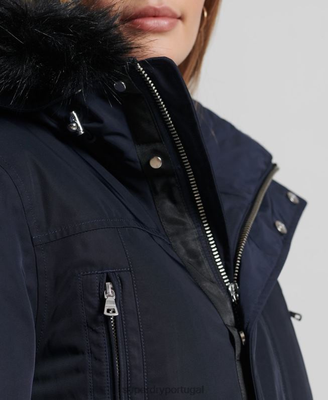 casaco parka everest down mulheres marinha roupas Superdry 2208H5458