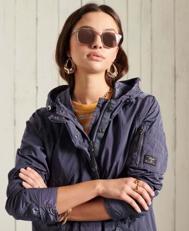 casaco parka militar mulheres azul escuro roupas Superdry 2208H5707