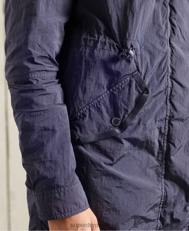 casaco parka militar mulheres azul escuro roupas Superdry 2208H5707