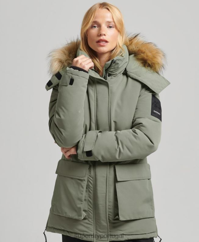 casaco parka xpd everest mulheres caqui roupas Superdry 2208H3655