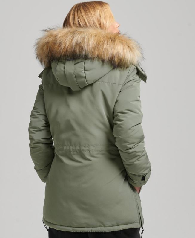 casaco parka xpd everest mulheres caqui roupas Superdry 2208H3655