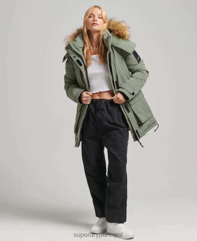 casaco parka xpd everest mulheres caqui roupas Superdry 2208H3655